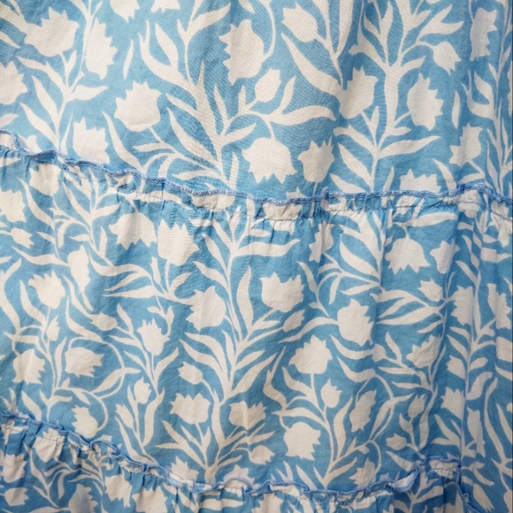 Pink City Prints Rah Rah Maxi Dress in Baby Tulip, blue maxi smocked (small) - Picture 8 of 10